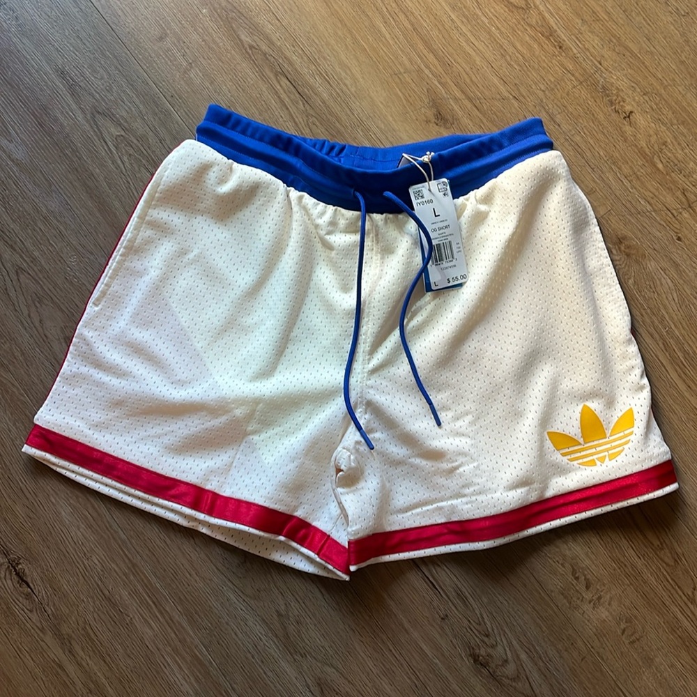 COPY - BRAND NEW MENS ADIDAS OG BASKETBALL SHORTS - COLOR: cream white